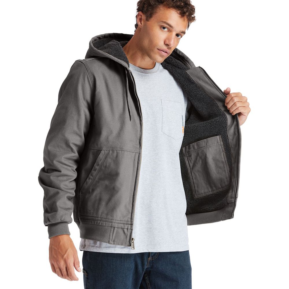 Jaqueta Masculino - Timberland Pro® Gritman Lined, Hooded Lona - ADGSP0715 - Cinzentas Escuro